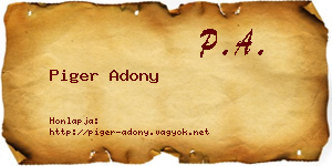 Piger Adony névjegykártya